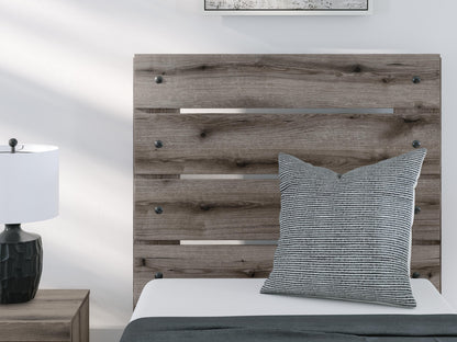 Graystorm Twin Panel Bed with Storage, Dresser and Mirror