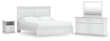 Bostwick Shoals King Panel Bed, Dresser, Mirror and Nightstand