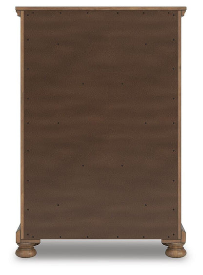 Feddinger King Panel Bed with Mirrored Dresser, Chest and Nightstand