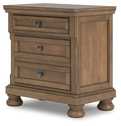 Feddinger Queen Storage Sleigh Bed with Mirrored Dresser, Chest and Nightstand
