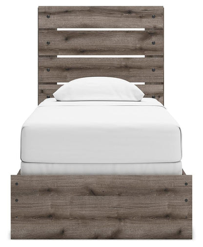 Graystorm Twin Panel Bed, Dresser, Mirror, Chest and Nightstand
