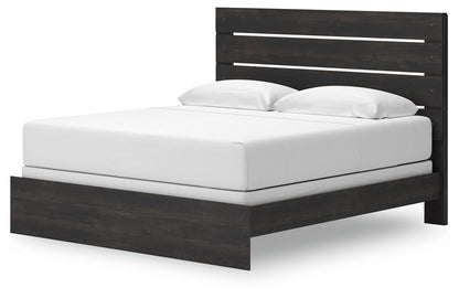 Hollivern King Panel Bed, Dresser, Mirror, Chest and Nightstand