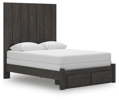Fraluna Queen Panel Storage Bed, Dresser, Mirror, Chest and Nightstand