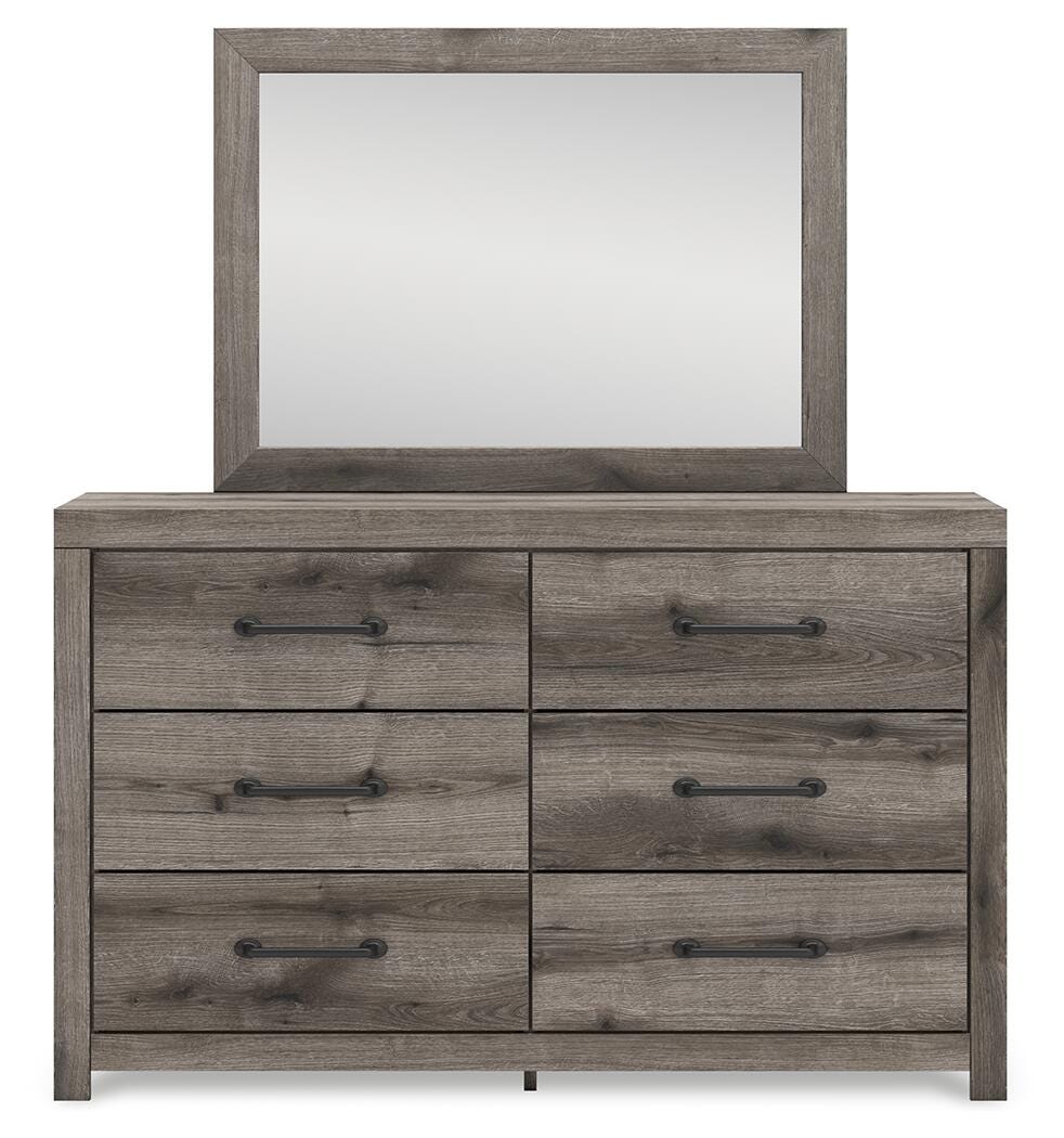 Graystorm Full Panel Bed, Dresser, Mirror and Nightstand