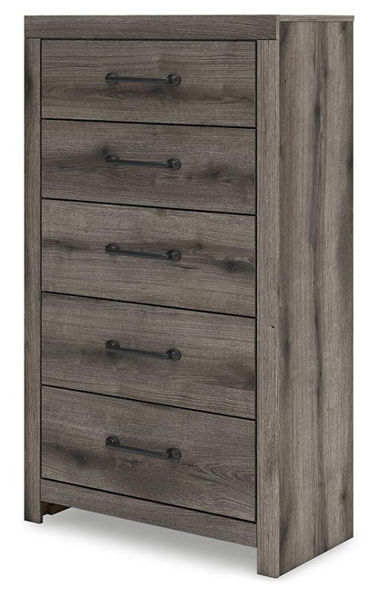 Graystorm Twin Panel Bed with Storage, Dresser, Mirror, Chest and Nightstand