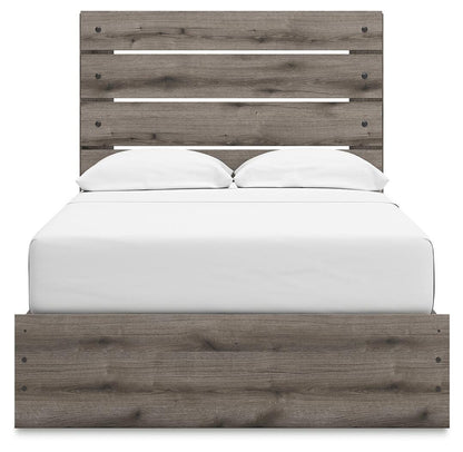 Graystorm Full Panel Bed with Storage, Dresser, Mirror and Nightstand