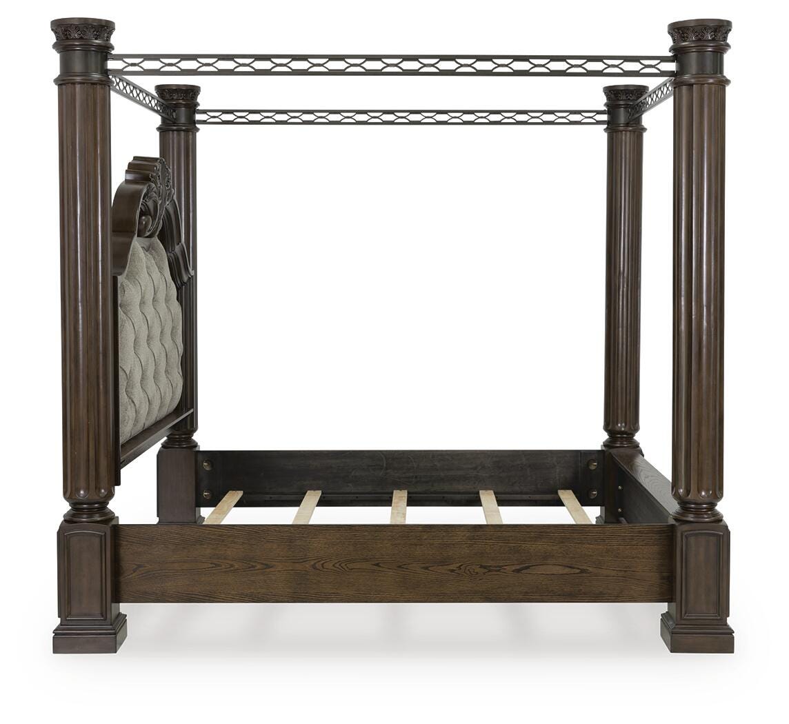 Maylee King Canopy Bed, Dresser and Mirror