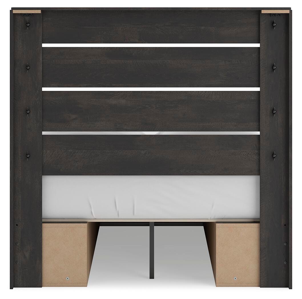 Hollivern Full Panel Bed with Storage, Dresser, Mirror, Chest and Nightstand