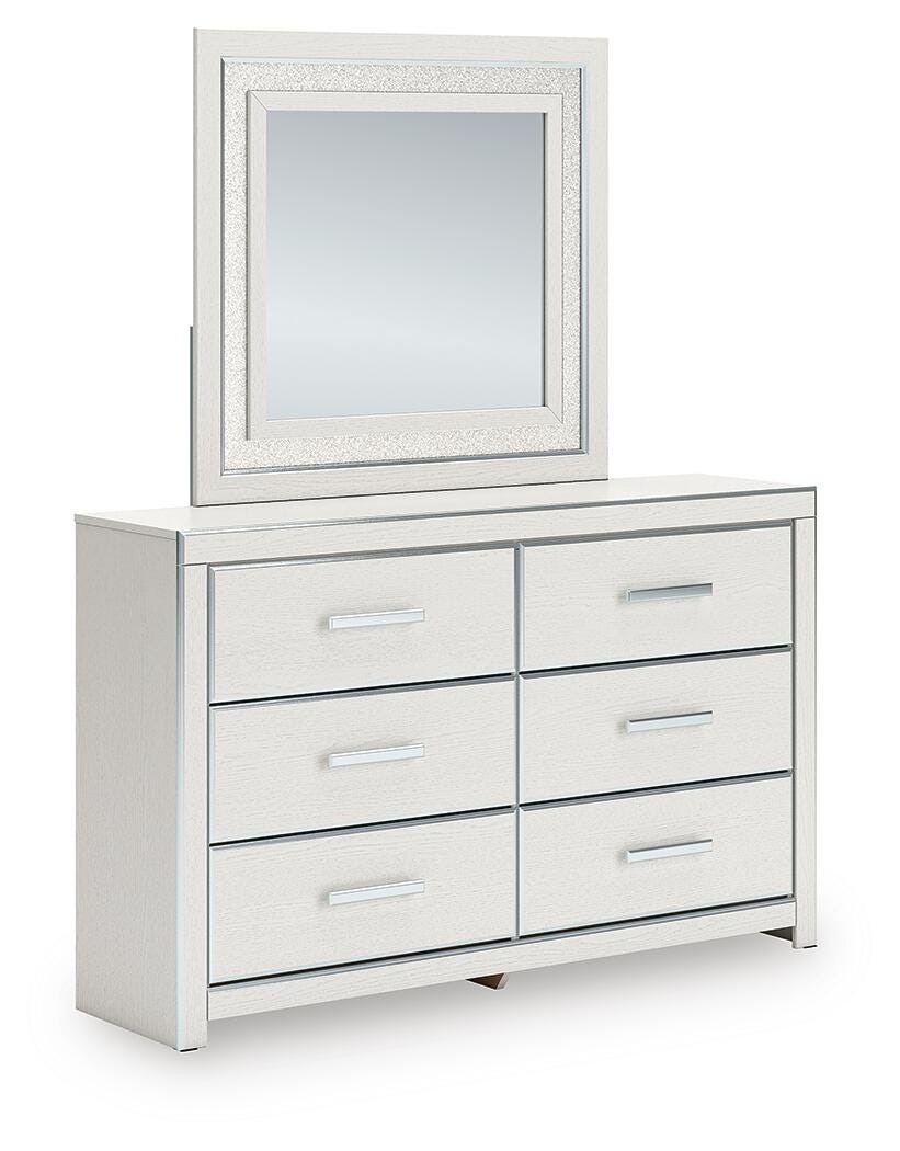 Zuraleus Queen Upholstered Panel Bed, Dresser, Mirror, Chest and Nightstand
