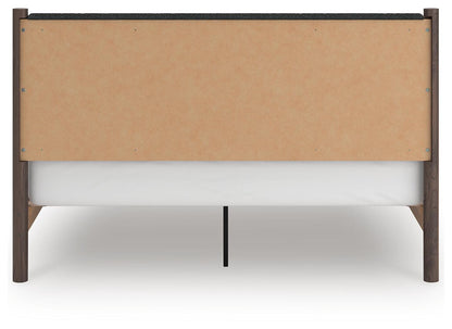 Pamytta King Upholstered Panel Platform Bed, Dresser, Mirror and Nightstand