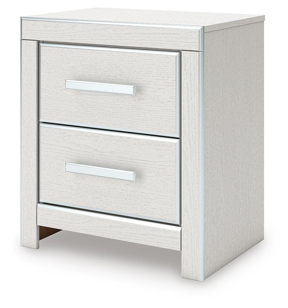 Zuraleus King Upholstered Panel Platform Storage Bed, Dresser, Mirror and Nightstand