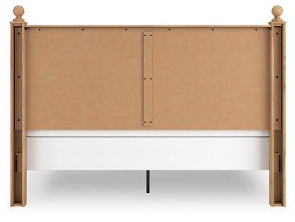 Aleaport King Panel Bed with Mirrored Dresser and Nightstand