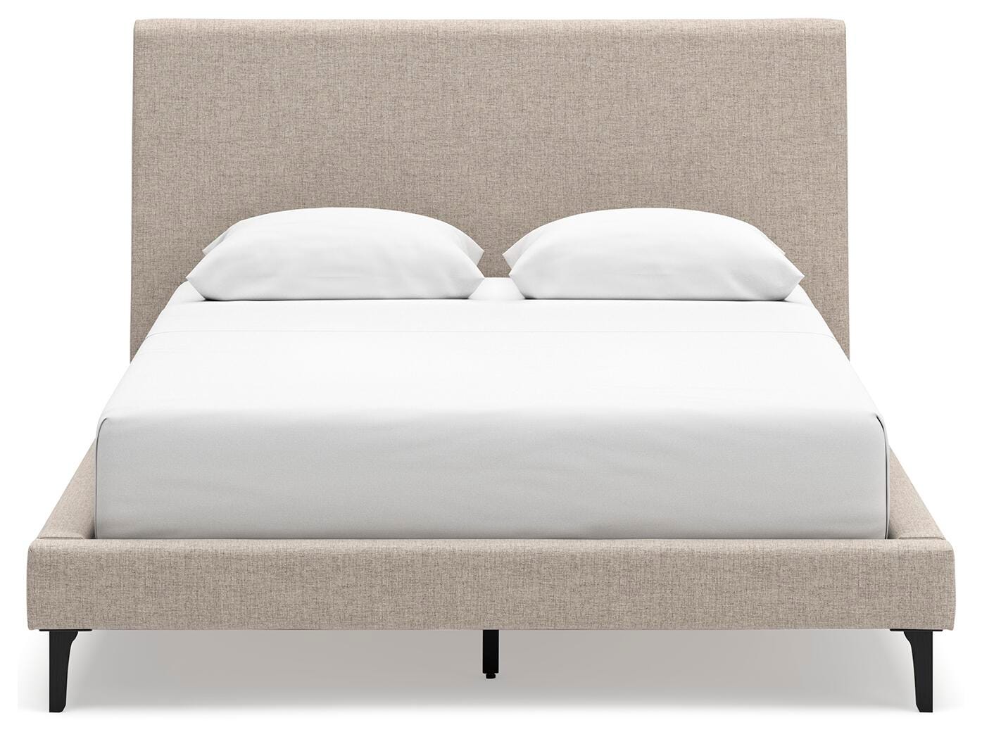 Cielden Queen Upholstered Bed with Roll Slats, Dresser and Mirror