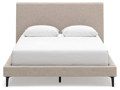 Cielden Queen Upholstered Bed with Roll Slats, Dresser and Mirror