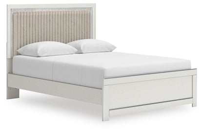 Zuraleus Queen Upholstered Panel Platform Bed, Dresser, Mirror, Chest and Nightstand