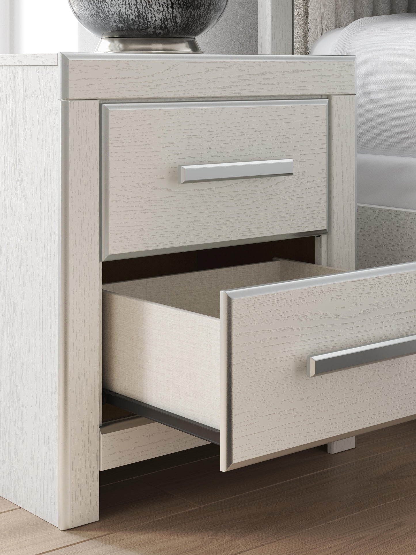 Zuraleus Queen Upholstered Panel Platform Bed, Dresser, Mirror, Chest and Nightstand