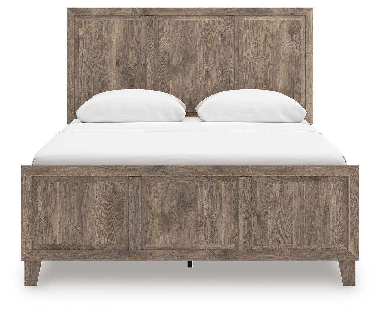 Rusticott Queen Panel Bed with Mirrored Dresser