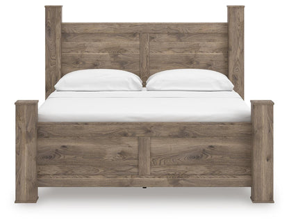 Rusticott King Poster Bed, Dresser, Mirror and Nightstand