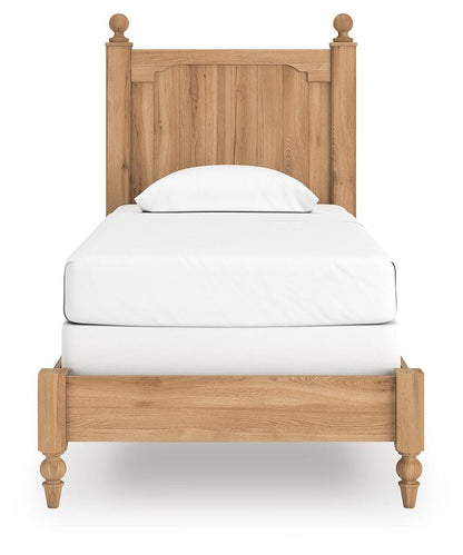 Aleaport Twin Panel Bed with Mirrored Dresser and Nightstand