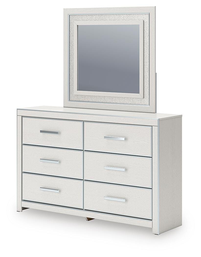 Zuraleus King Upholstered Panel Bed, Dresser and Mirror