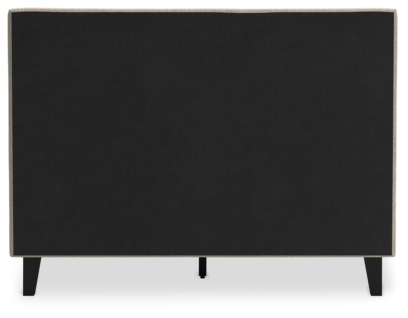 Cielden Full Upholstered Bed with Roll Slats, Dresser, Mirror and Nightstand