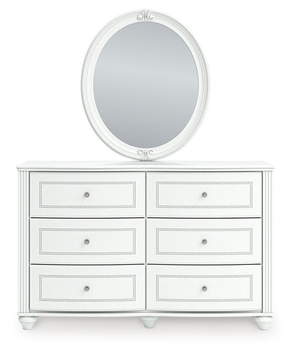 Kozlani Twin Upholstered Panel Storage Bed, Dresser and Mirror