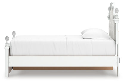 Kozlani Twin Upholstered Panel Storage Bed, Dresser and Mirror