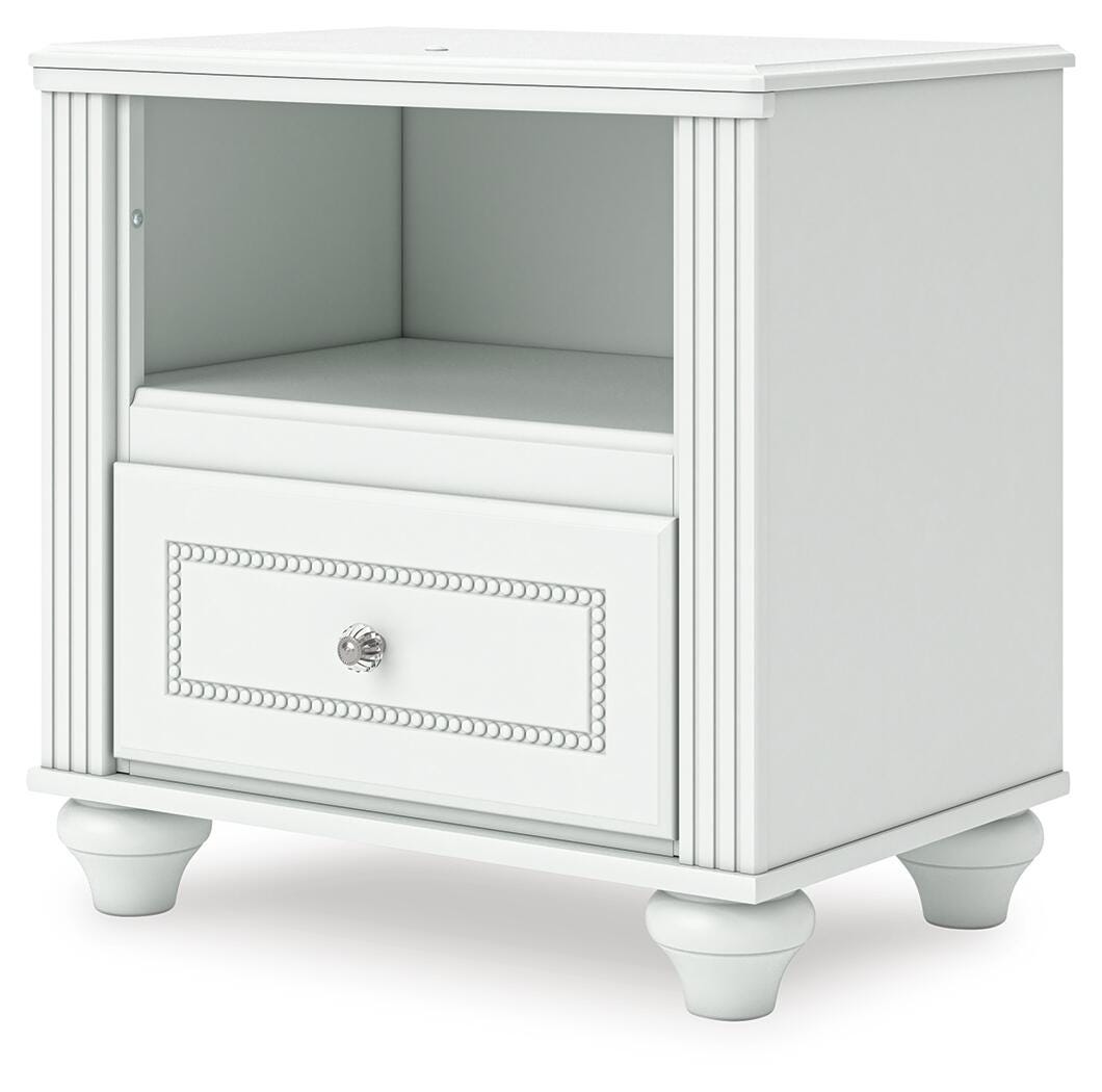 Kozlani Twin Upholstered Panel Bed, Dresser, Mirror and Nightstand