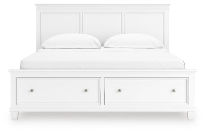 Fortman California King Panel Storage Bed, Dresser and Mirror