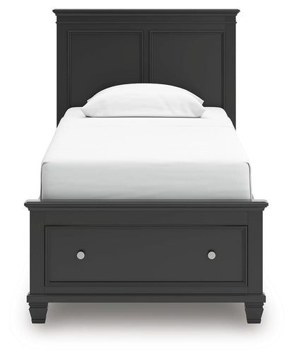 Lanolee Twin Panel Storage Bed, Dresser, Mirror and Nightstand
