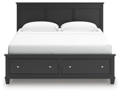 Lanolee King Panel Storage Bed, Dresser, Mirror and Nightstand