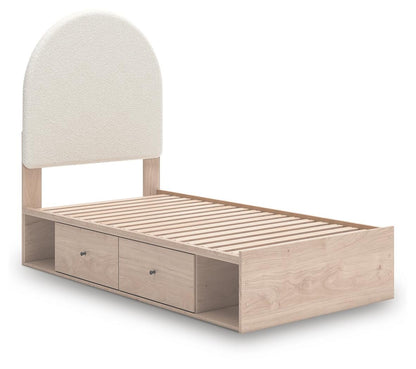 Arloster Twin Upholstered Panel Bed with Storage