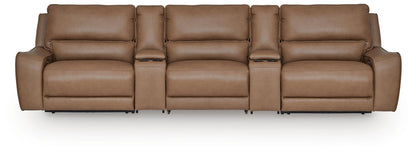 DeepWakes 5-Piece Reclining Sectional with Storage Consoles