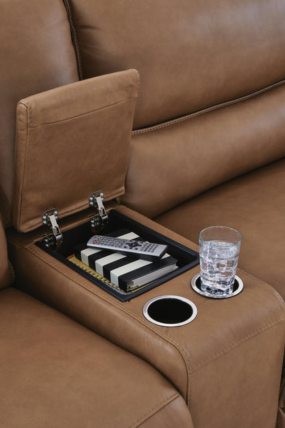 DeepWakes 4-Piece Reclining Sectional with Chaise and Storage Console