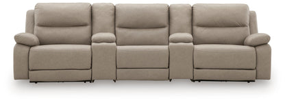 Narwhal Place 5-Piece Reclining Sectional with Storage Consoles