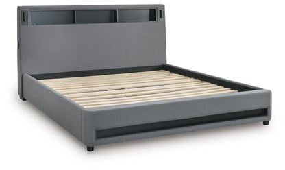 Finigale California King Upholstered Bed with Wireless Audio