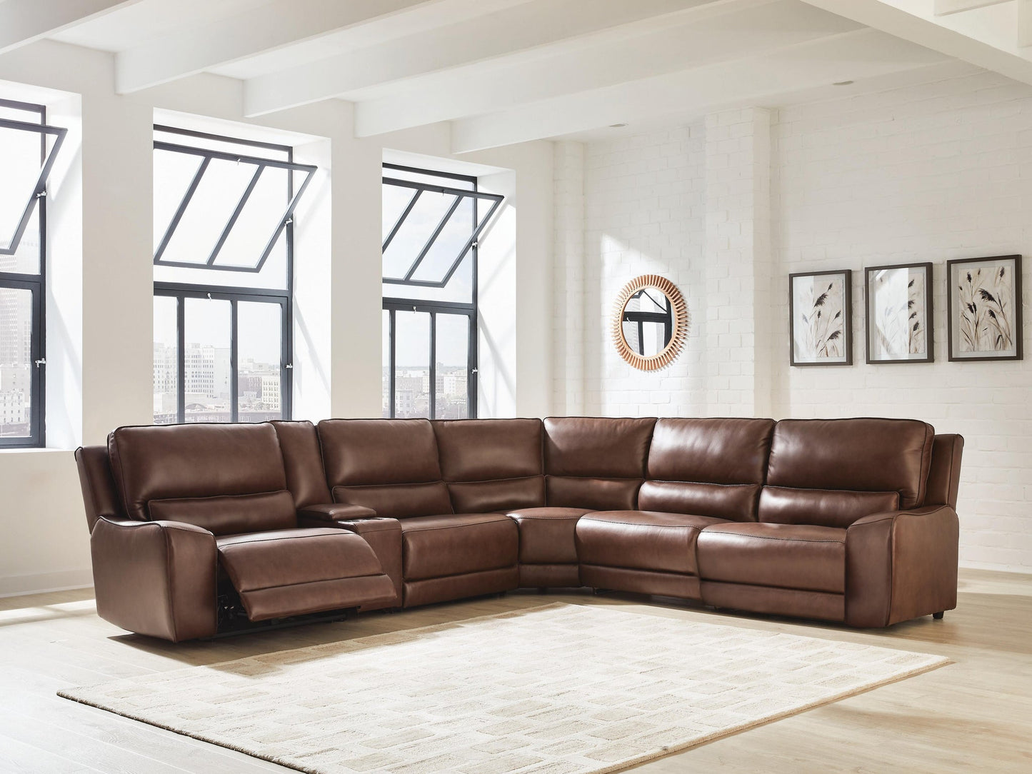 DeepWakes 6-Piece Reclining Sectional with Storage Console