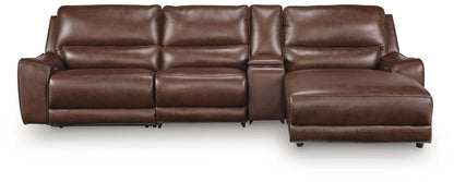 DeepWakes 4-Piece Reclining Sectional with Chaise and Storage Console