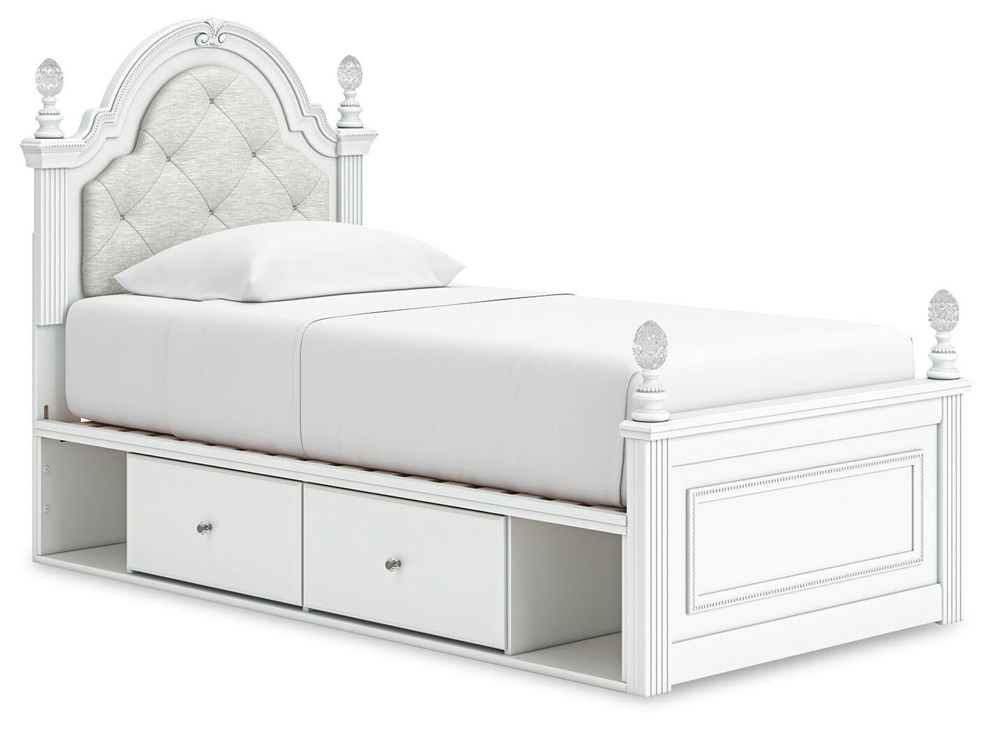 Kozlani Twin Upholstered Panel Bed with Storage
