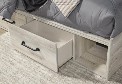 Cambeck Twin Panel Bed with 4 Storage Drawers with Mirrored Dresser