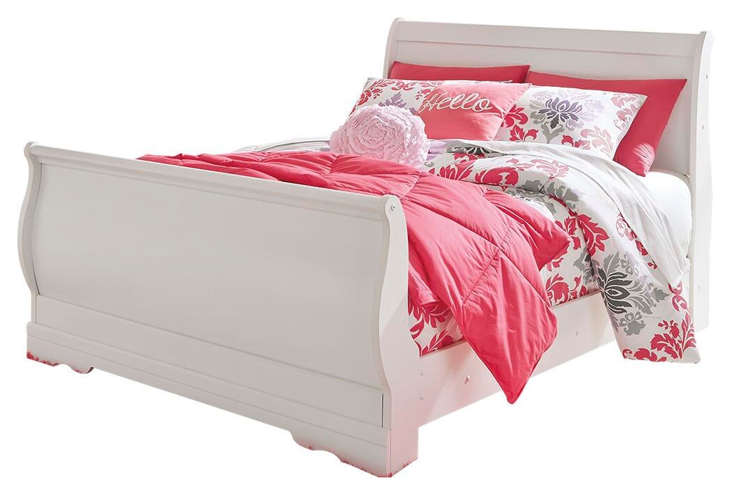 Anarasia Full Sleigh Bed with Mirrored Dresser