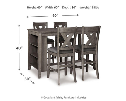 Caitbrook Counter Height Dining Table and 4 Barstools