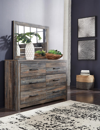 Drystan Full Bookcase Bed with 2 Storage Drawers with Mirrored Dresser