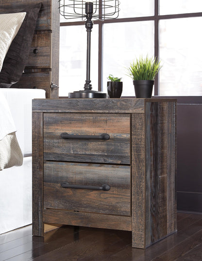 Drystan King Panel Bed with 2 Storage Drawers, Dresser, Mirror, Chest and Nightstand