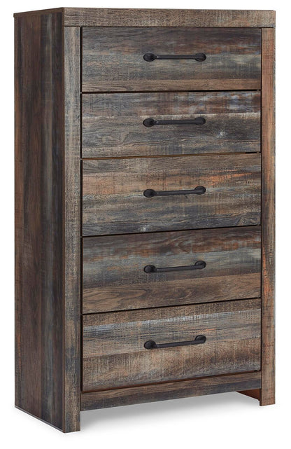 Drystan King Panel Bed with 2 Storage Drawers, Dresser, Mirror, Chest and Nightstand