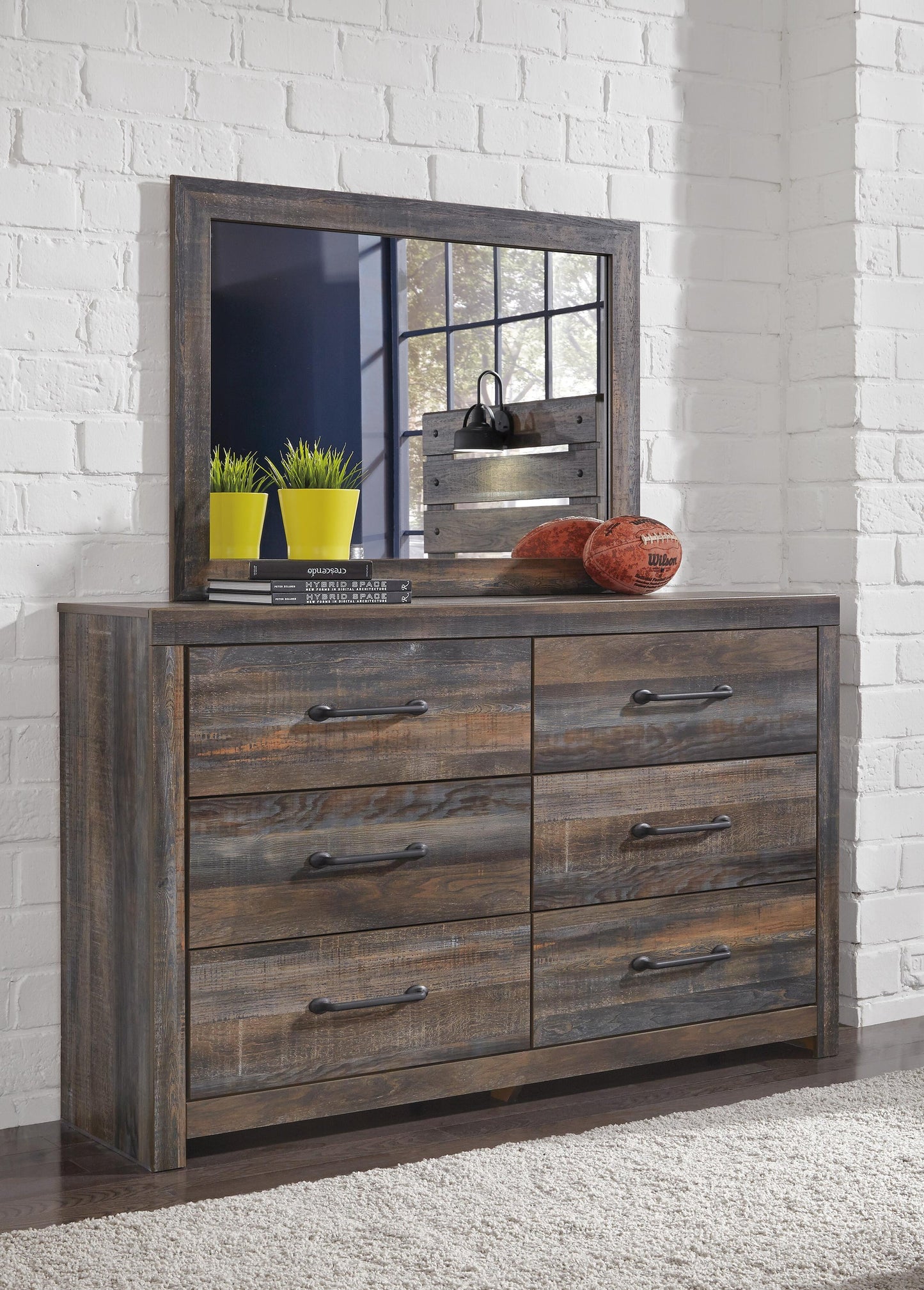 Drystan King/California King Bookcase Headboard, Dresser, Mirror, Chest and Nightstand