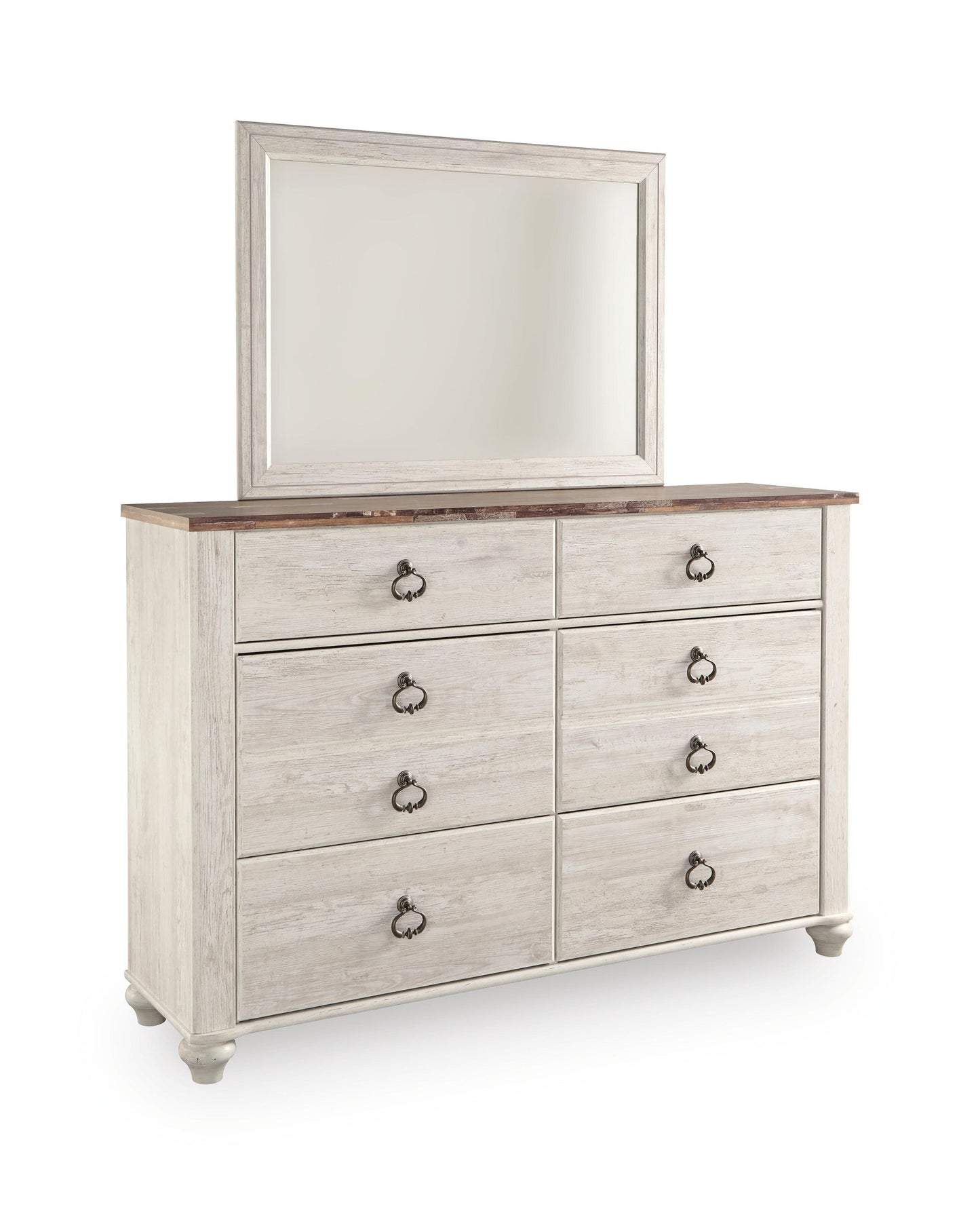 Willowton Queen Panel Bed with Mirrored Dresser
