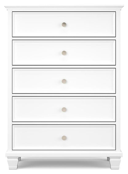 Fortman Twin Panel Bed with Mirrored Dresser, Chest and Nightstand