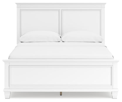 Fortman Queen Panel Bed with Mirrored Dresser, Chest and Nightstand
