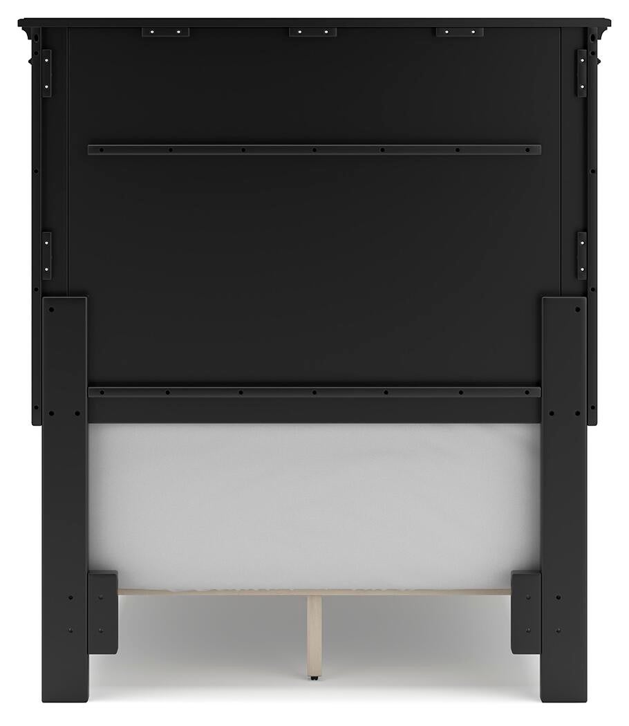 Lanolee Twin Panel Bed with Mirrored Dresser
